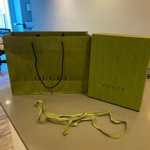Gucci Green Bag, Shoe Box, and Ribbon 💚
